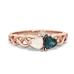 Opal Heart To Heart Braid 14K Rose Gold ring R5870