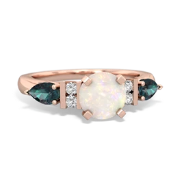 Opal 6Mm Round Eternal Embrace Engagement 14K Rose Gold ring R2005