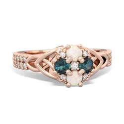 Opal Celtic Knot Cluster Engagement 14K Rose Gold ring R26443RD