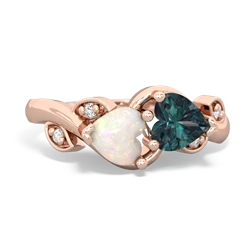 Opal Floral Elegance 14K Rose Gold ring R5790