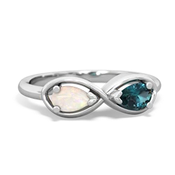 Opal Infinity 14K White Gold ring R5050