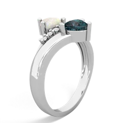 Opal Heart To Heart 14K White Gold ring R2064