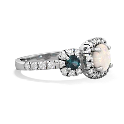 Opal Regal Halo 14K White Gold ring R5350