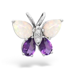 Opal Butterfly 14K White Gold pendant P2215