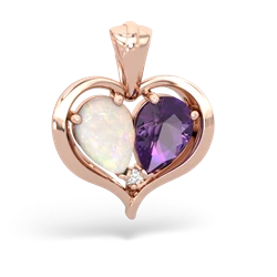 Opal Two Become One 14K Rose Gold pendant P5330