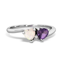 Opal Sweethearts 14K White Gold ring R5260