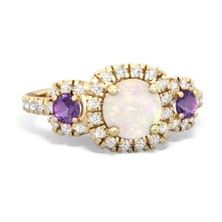 Opal Regal Halo 14K Yellow Gold ring R5350