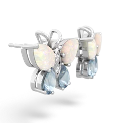 Opal Butterfly 14K White Gold earrings E2215