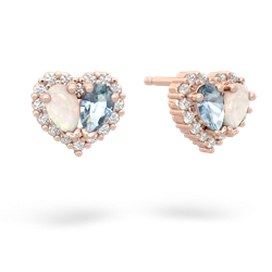 Opal Halo 14K Rose Gold earrings E7008