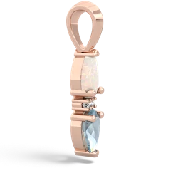 Opal Bowtie Drop 14K Rose Gold pendant P0865