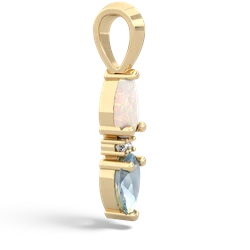 Opal Bowtie Drop 14K Yellow Gold pendant P0865