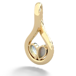 Opal Pave Twist 'One Heart' 14K Yellow Gold pendant P5360