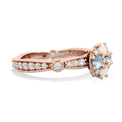 Opal Sparkling Tiara Cluster 14K Rose Gold ring R26293RD