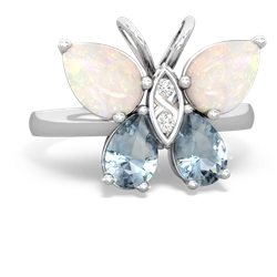 Opal Butterfly 14K White Gold ring R2215