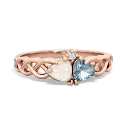 Opal Heart To Heart Braid 14K Rose Gold ring R5870