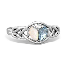 Opal Celtic Love Knot 14K White Gold ring R5420