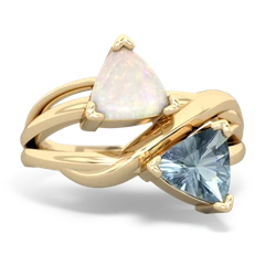 Opal Split Band Swirl 14K Yellow Gold ring R2341