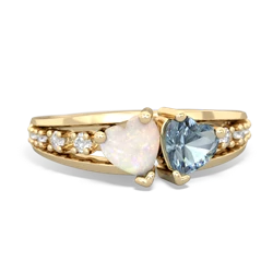 Opal Heart To Heart 14K Yellow Gold ring R3342