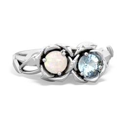 Opal Rose Garden 14K White Gold ring R5510