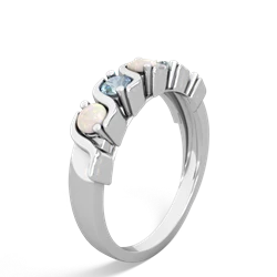 Opal Anniversary Band 14K White Gold ring R2089