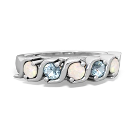 Opal Anniversary Band 14K White Gold ring R2089