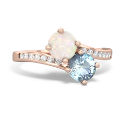 Opal Channel Set Two Stone 14K Rose Gold ring R5303