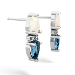 Opal Bowtie Drop 14K White Gold earrings E0865