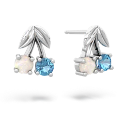 Opal Sweet Cherries 14K White Gold earrings E7001