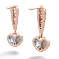 Opal Filligree Heart 14K Rose Gold earrings E5070