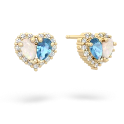 Opal Halo 14K Yellow Gold earrings E7008