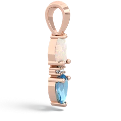 Opal Bowtie Drop 14K Rose Gold pendant P0865