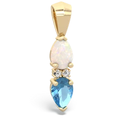 Opal Bowtie Drop 14K Yellow Gold pendant P0865