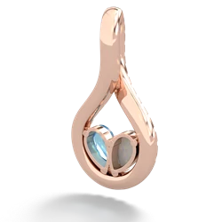 Opal Pave Twist 'One Heart' 14K Rose Gold pendant P5360