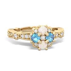 Opal Sparkling Tiara Cluster 14K Yellow Gold ring R26293RD