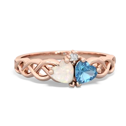 Opal Heart To Heart Braid 14K Rose Gold ring R5870