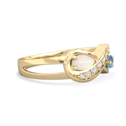 Opal Diamond Infinity 14K Yellow Gold ring R5390