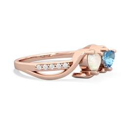 Opal Side By Side 14K Rose Gold ring R3090