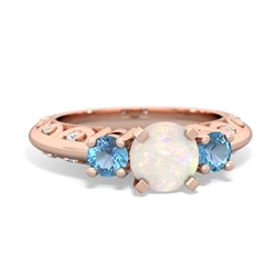 Opal Art Deco Eternal Embrace Engagement 14K Rose Gold ring C2003