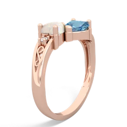 Opal Snuggling Hearts 14K Rose Gold ring R2178