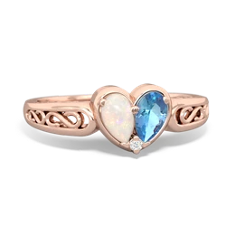 Opal Filligree 'One Heart' 14K Rose Gold ring R5070