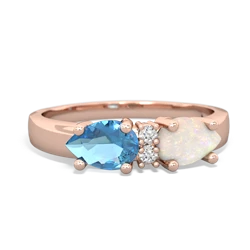 Opal Pear Bowtie 14K Rose Gold ring R0865