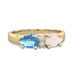 Opal Pear Bowtie 14K Yellow Gold ring R0865