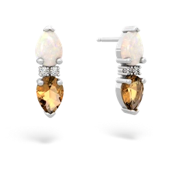 Opal Bowtie Drop 14K White Gold earrings E0865