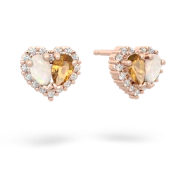 Opal Halo 14K Rose Gold earrings E7008