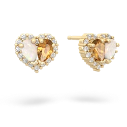 Opal Halo 14K Yellow Gold earrings E7008