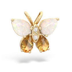 Opal Butterfly 14K Yellow Gold pendant P2215