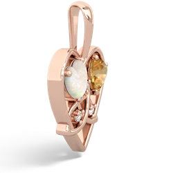 Opal Celtic Trinity Heart 14K Rose Gold pendant P5331