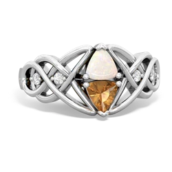 Opal Keepsake Celtic Knot 14K White Gold ring R5300