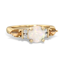 Opal 6Mm Round Eternal Embrace Engagement 14K Yellow Gold ring R2005