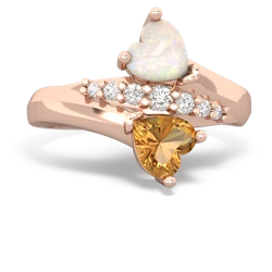 Opal Heart To Heart 14K Rose Gold ring R2064